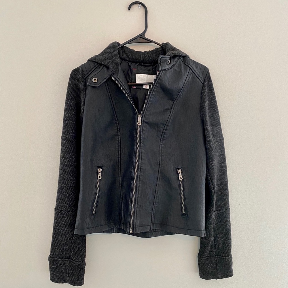 Black leather jacket